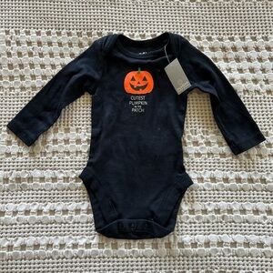 Black Pumpkin Patch Kids One Piece